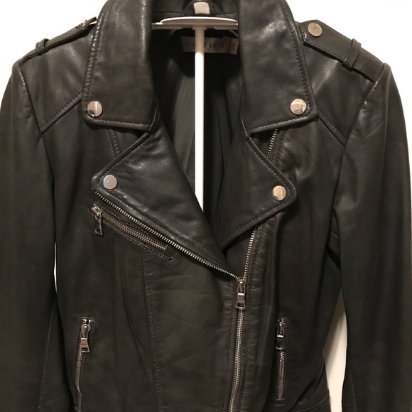 Danier grey leather biker jacket (xs) preloved - Picture 2 of 7